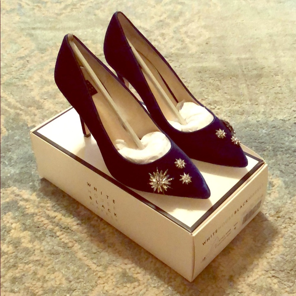 Midnight Blue Velvet Heels